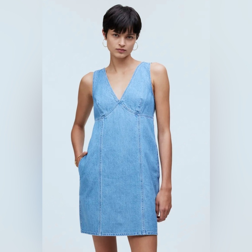 Madewell Light Blue Sleeveless Denim Mini Dress XS